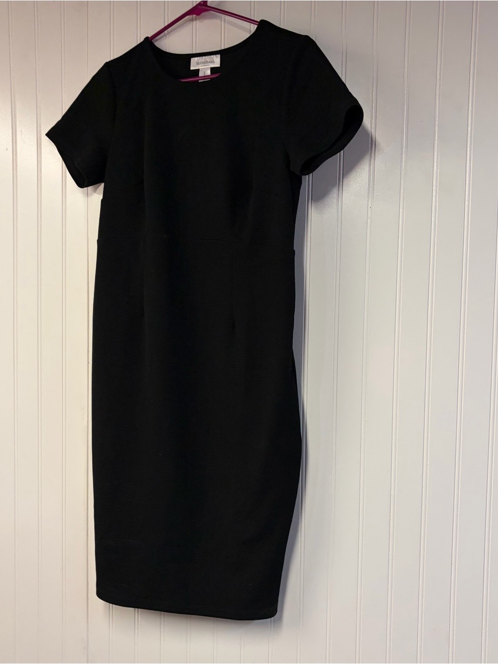 Motherhood Maternity Classic Black Sheath Dress Medium Textured